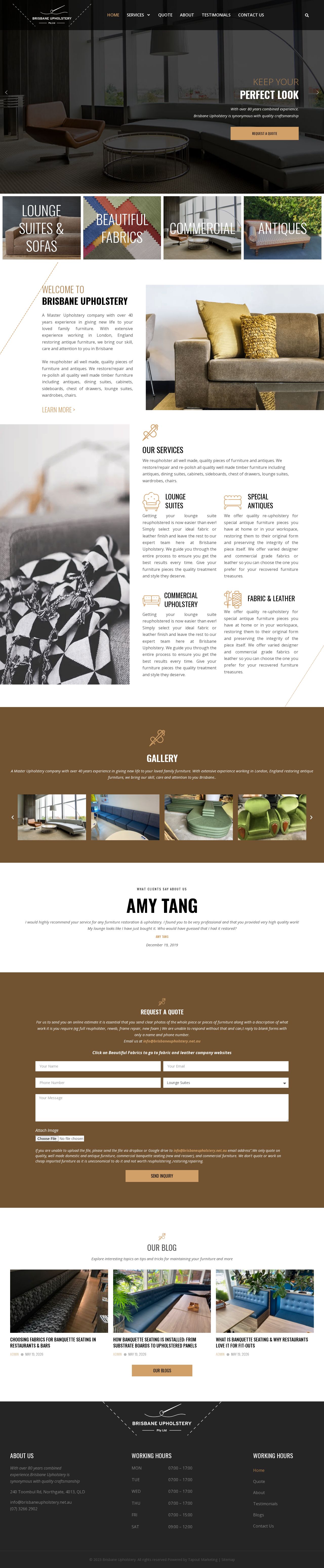 Brisbane Upholstery Pty Ltd website