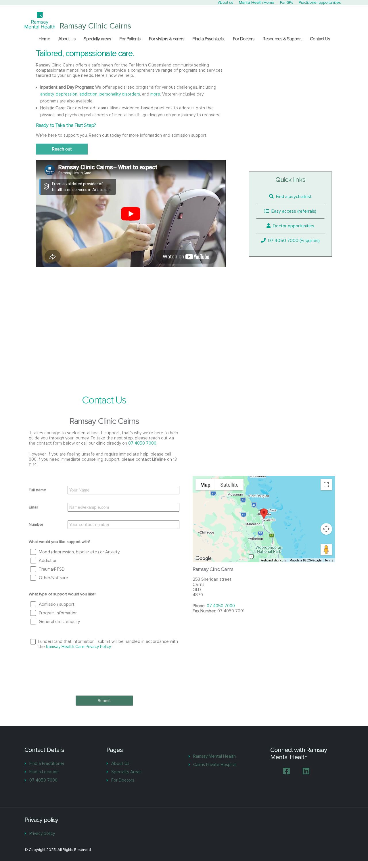 The Cairns Clinic website