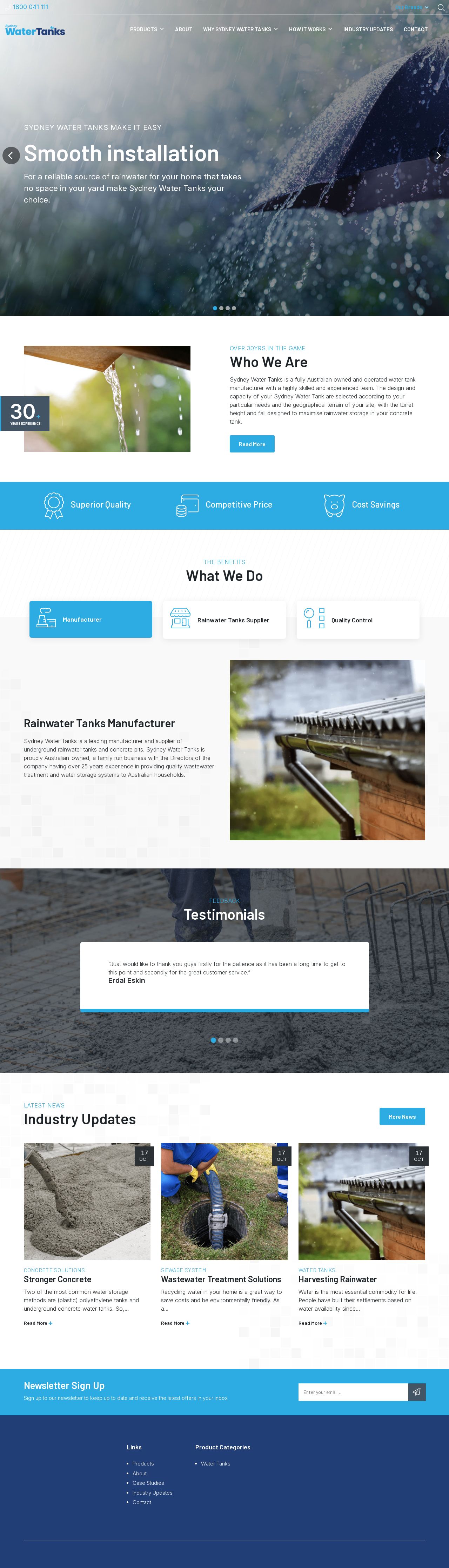 Sydney water tanks website