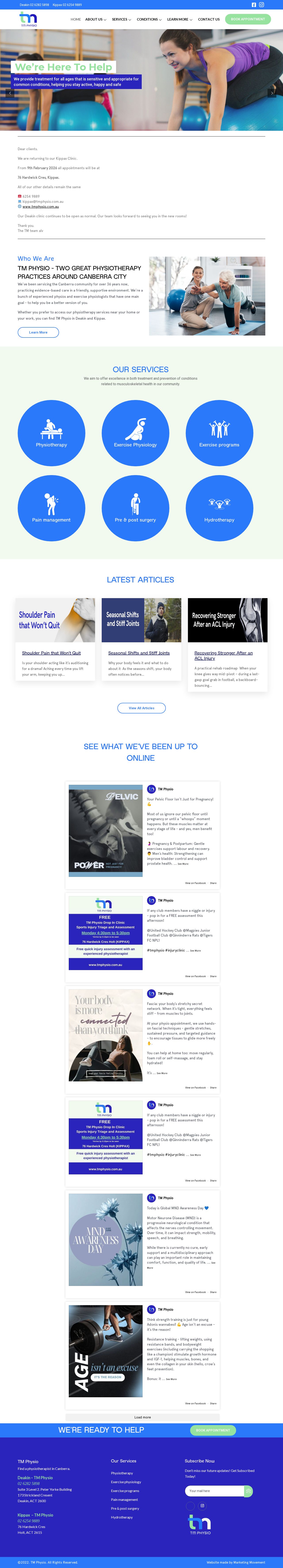 TM Physio website