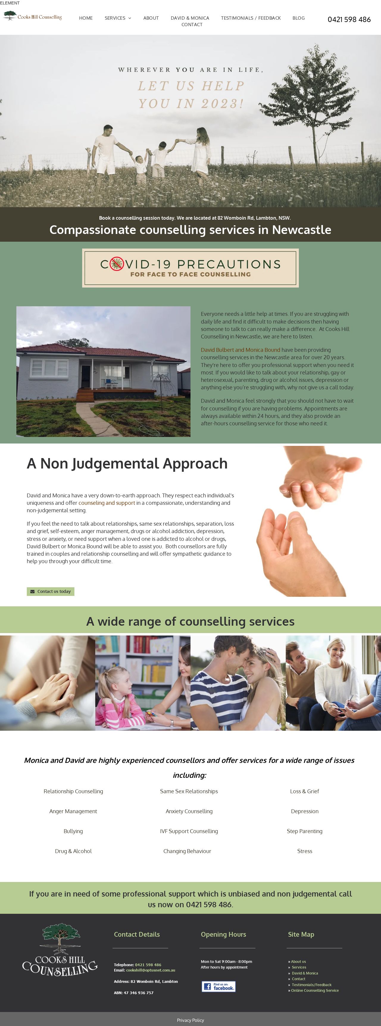Cooks Hill Counselling website