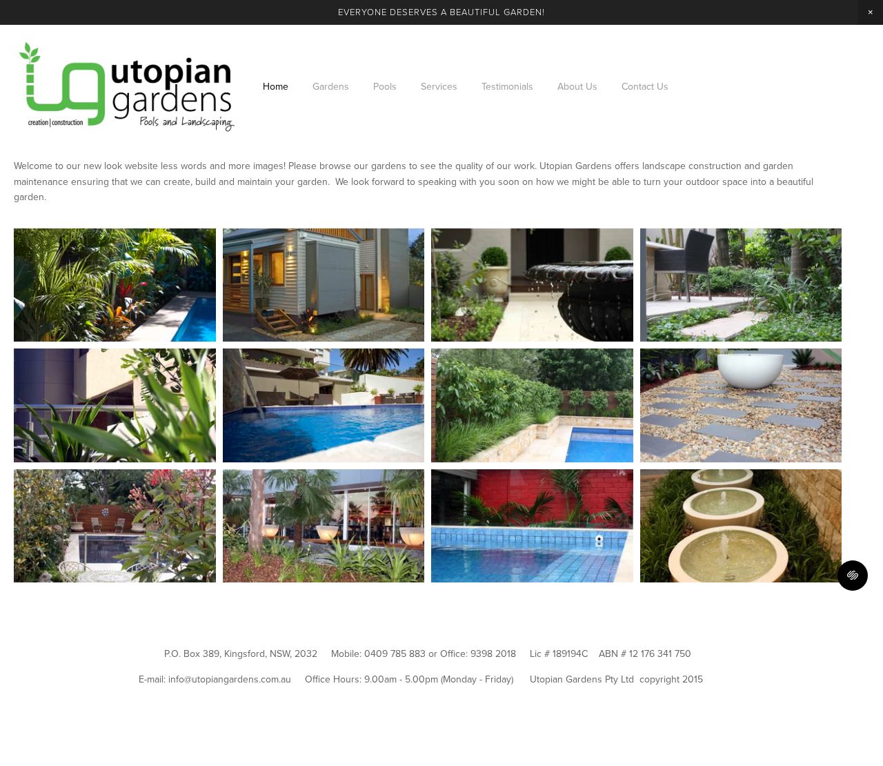 Utopian Gardens Pty Ltd website