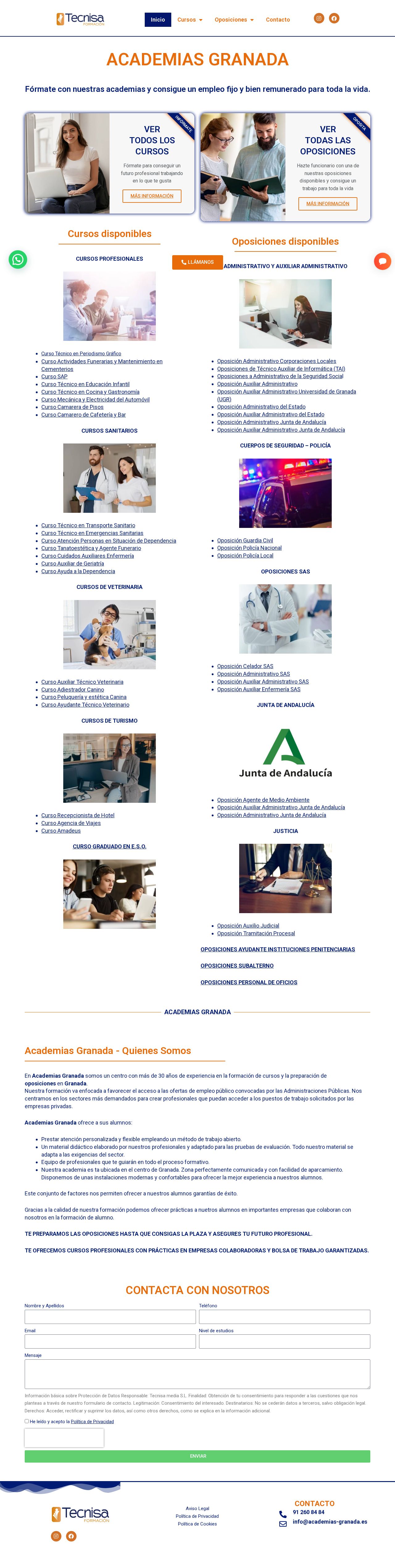 Academias Granada Edisur website