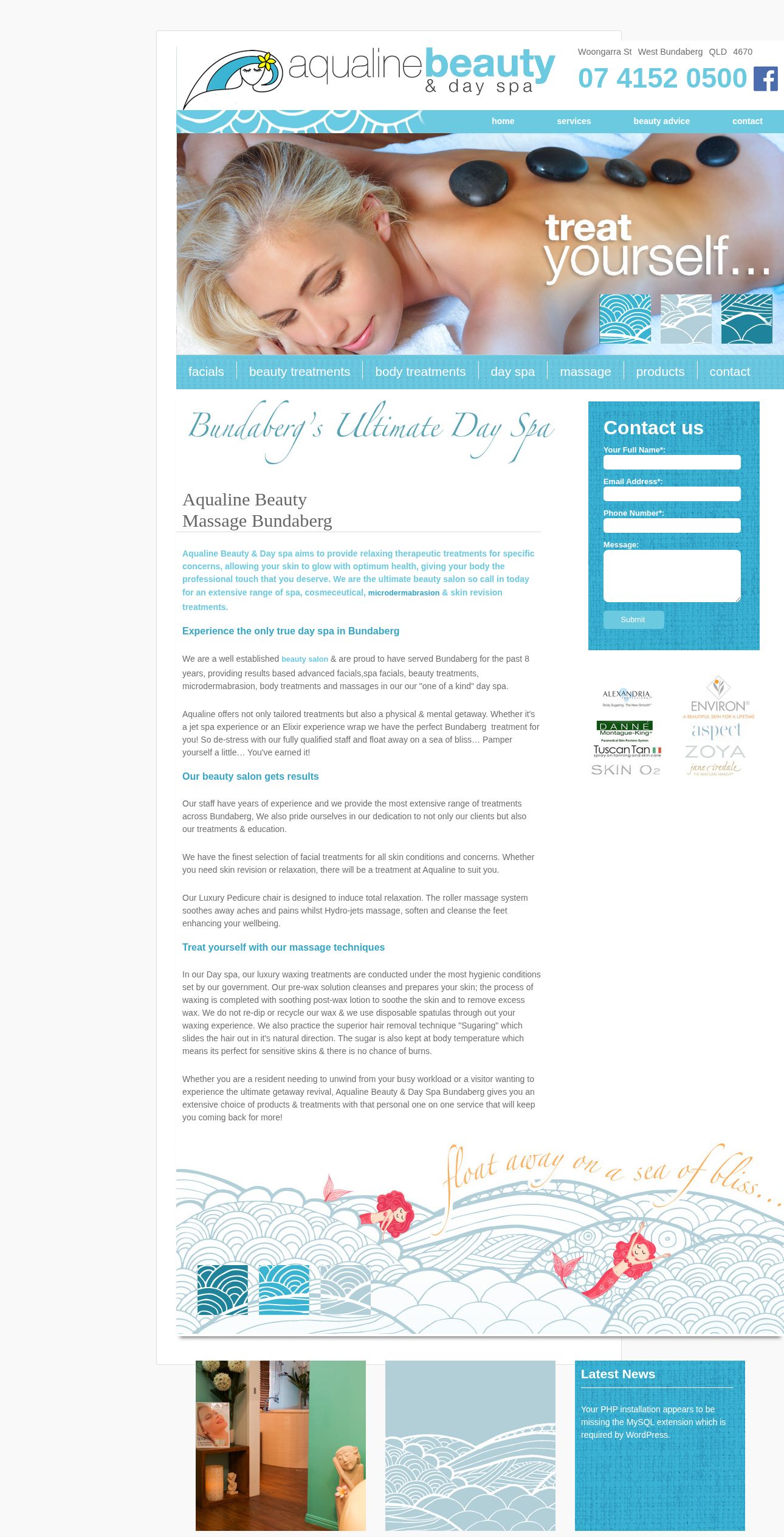 Aqualine Beauty website