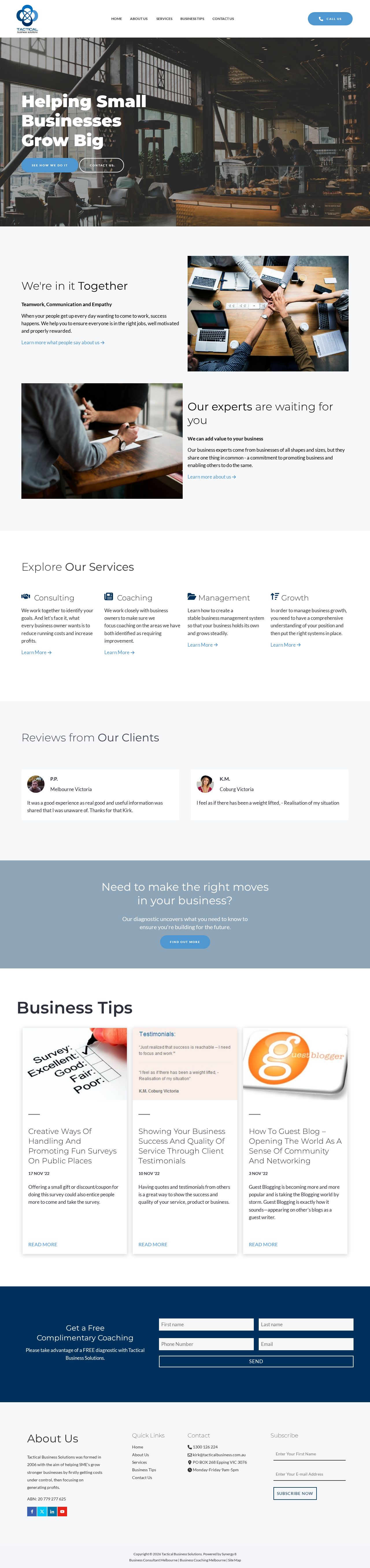 business coach melbourne website