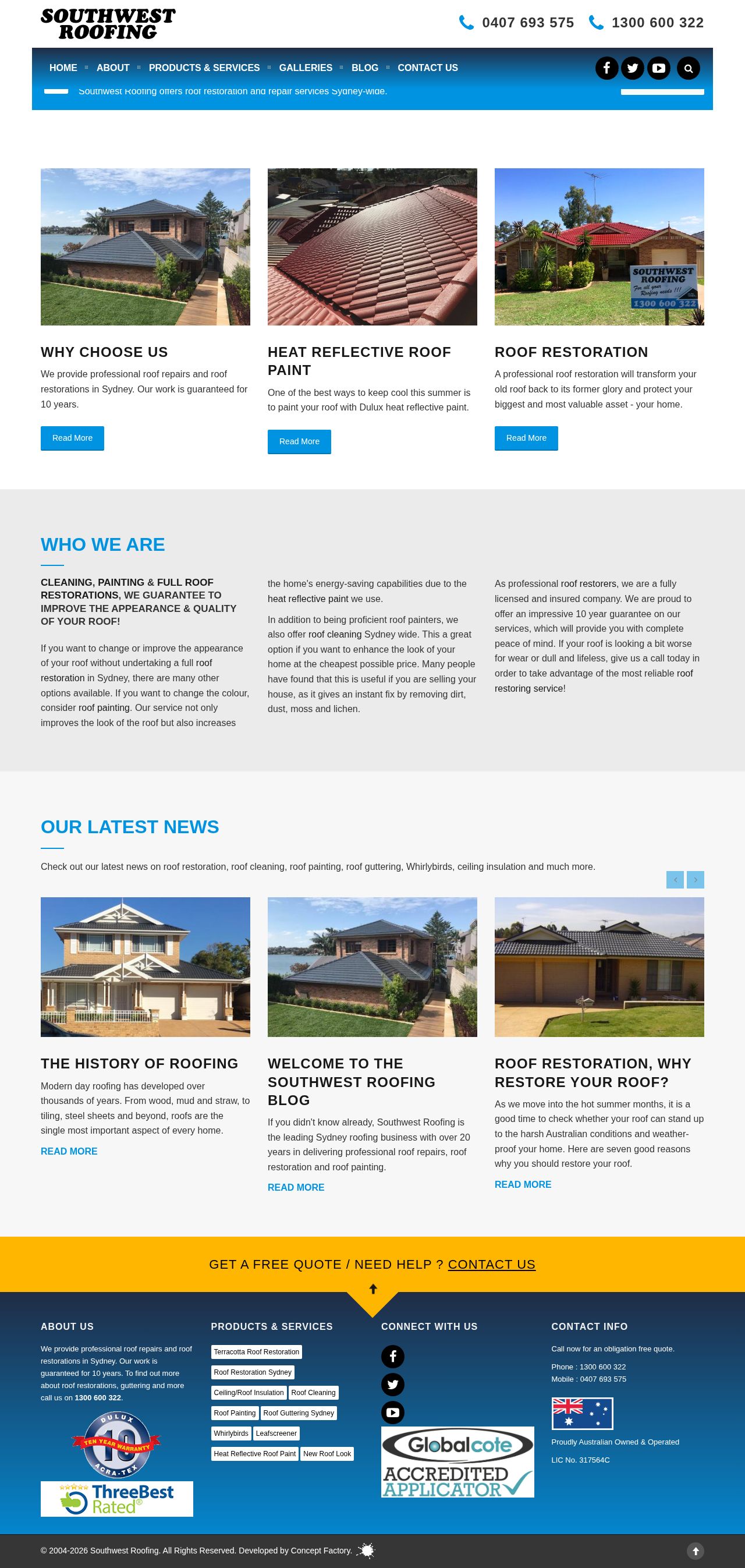 SouthWestRoofing Roof Repairs website