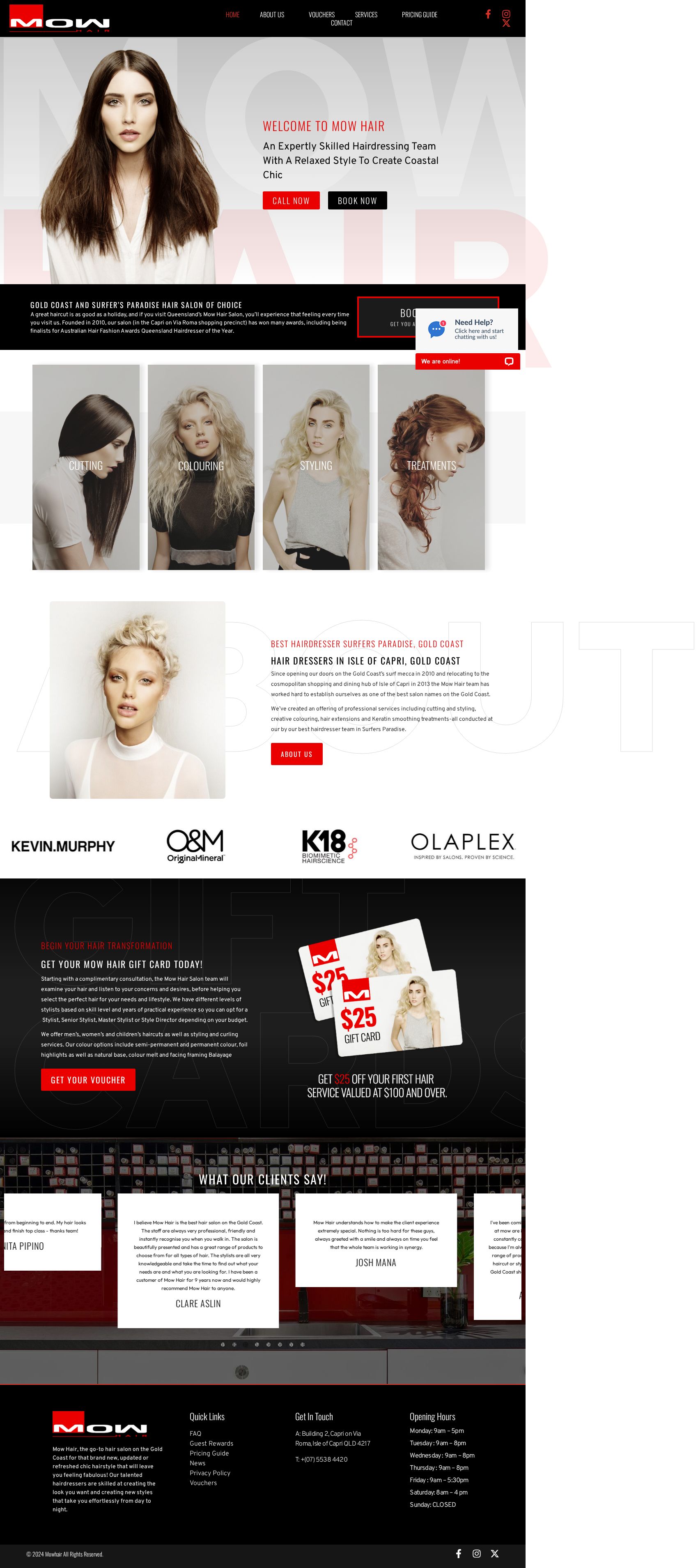 Mow Hair website