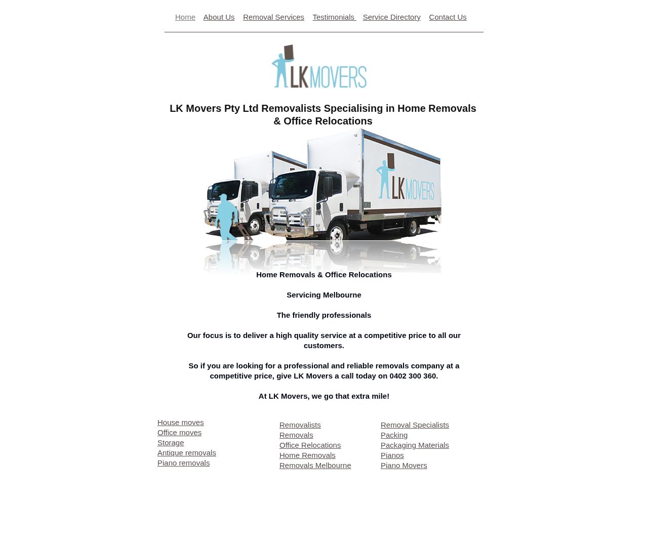 LK Movers Pty Ltd website