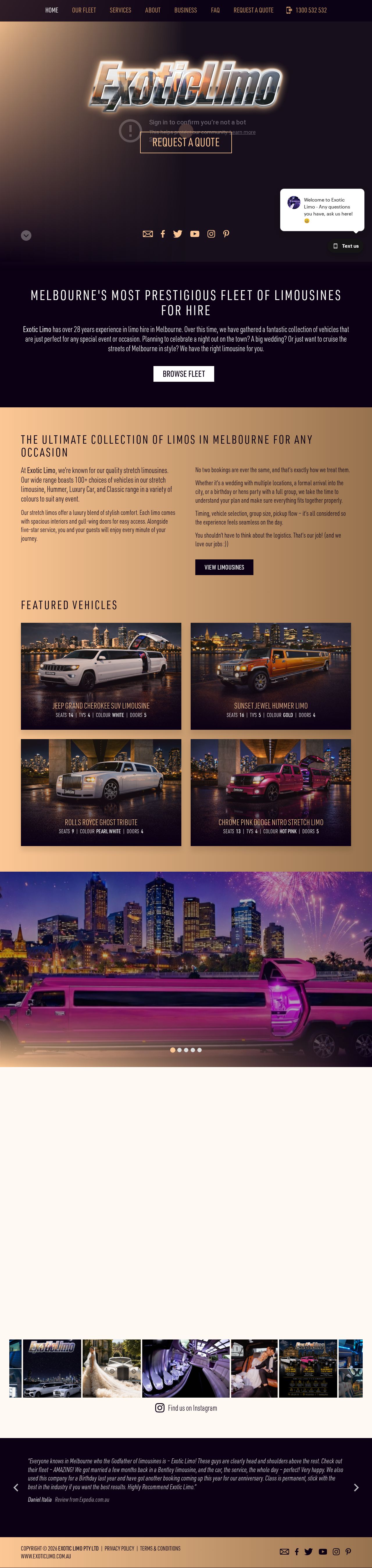 Exotic Limo website