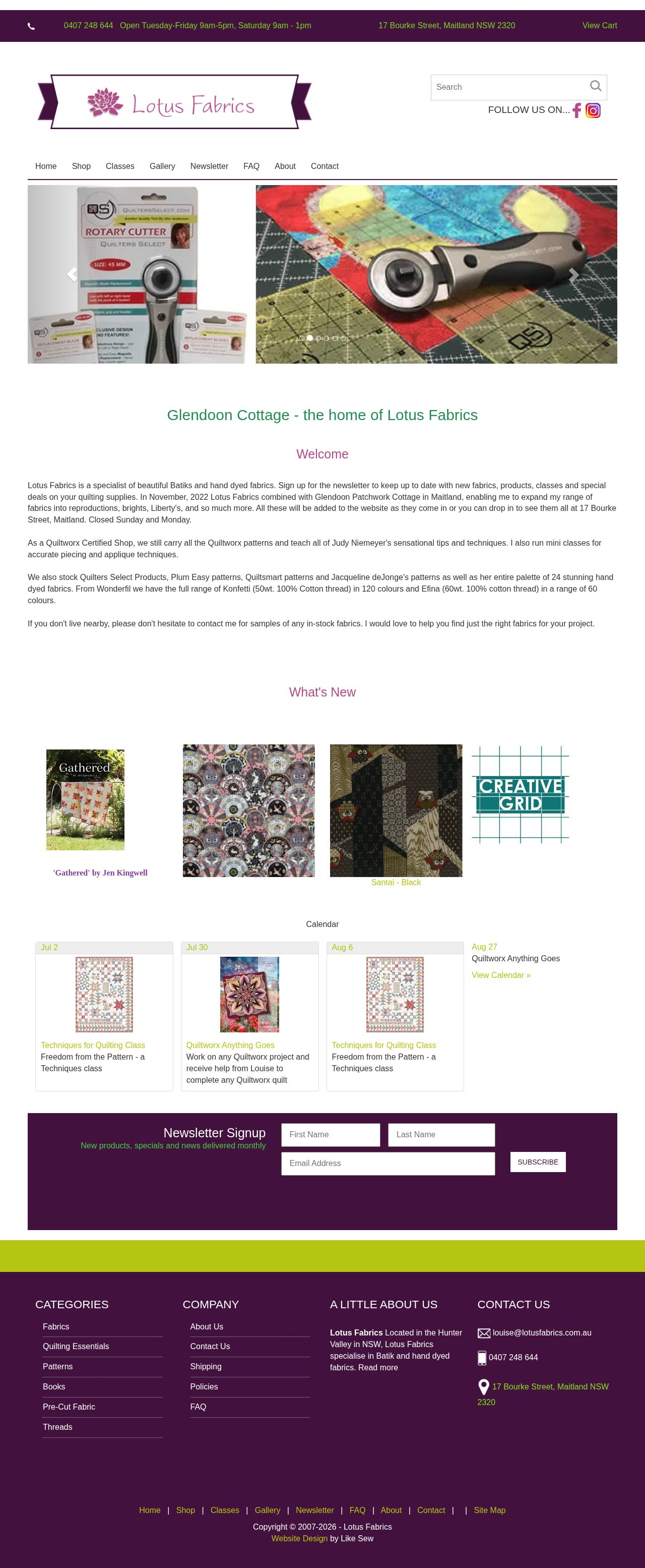 Lotus Fabrics website