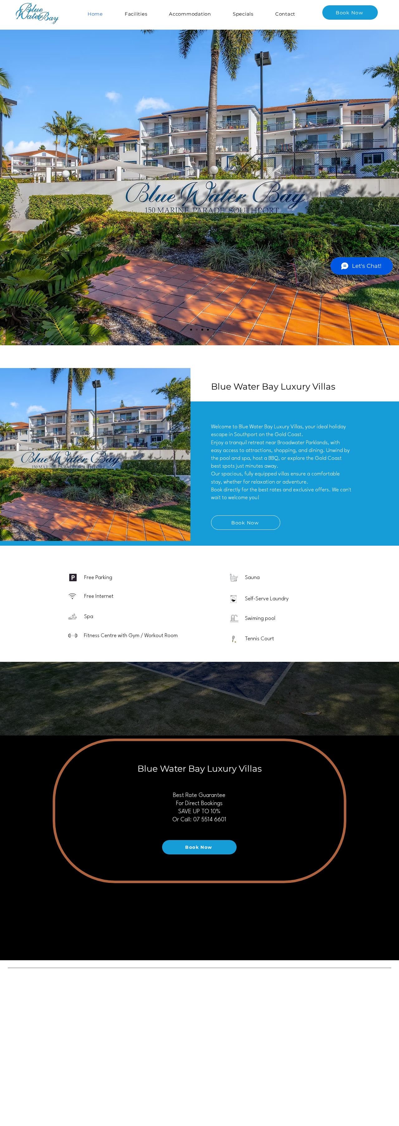 Blue Water Bay Luxury Villas website