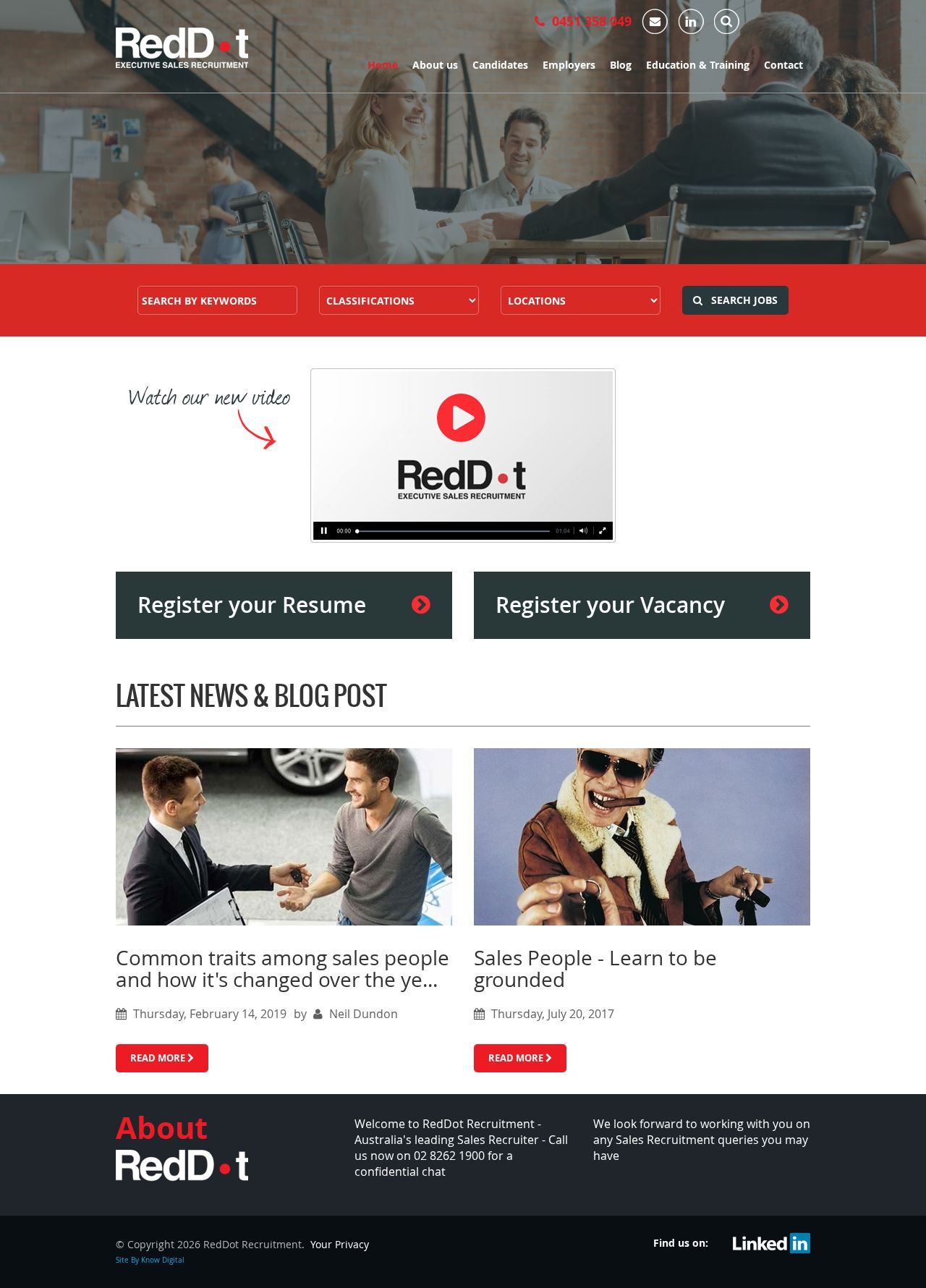 RedDot Recruitment Pty Ltd website