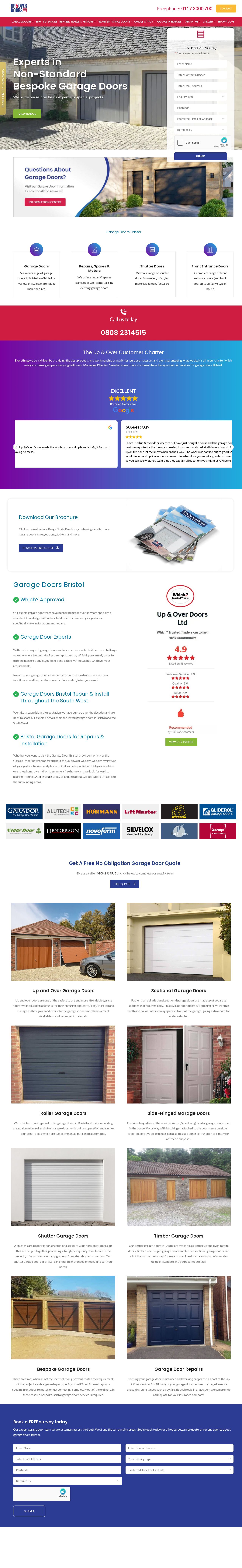 up and over garage doors website
