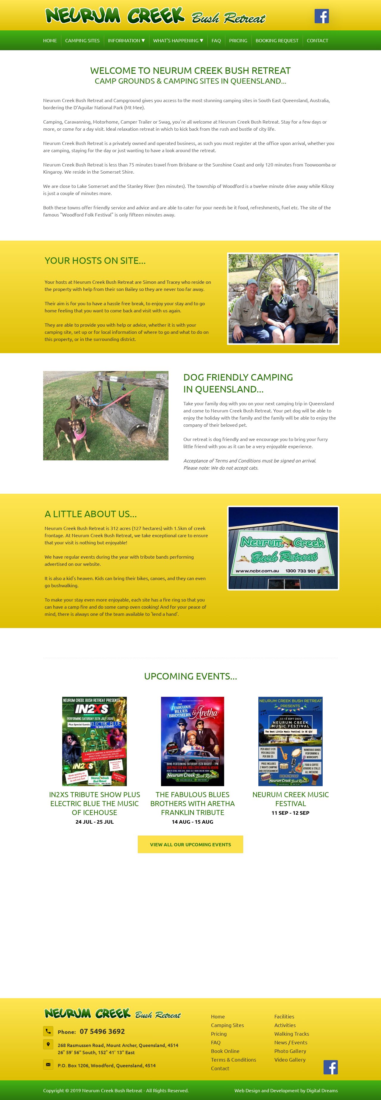 Neurum Creek Bush Retreat website