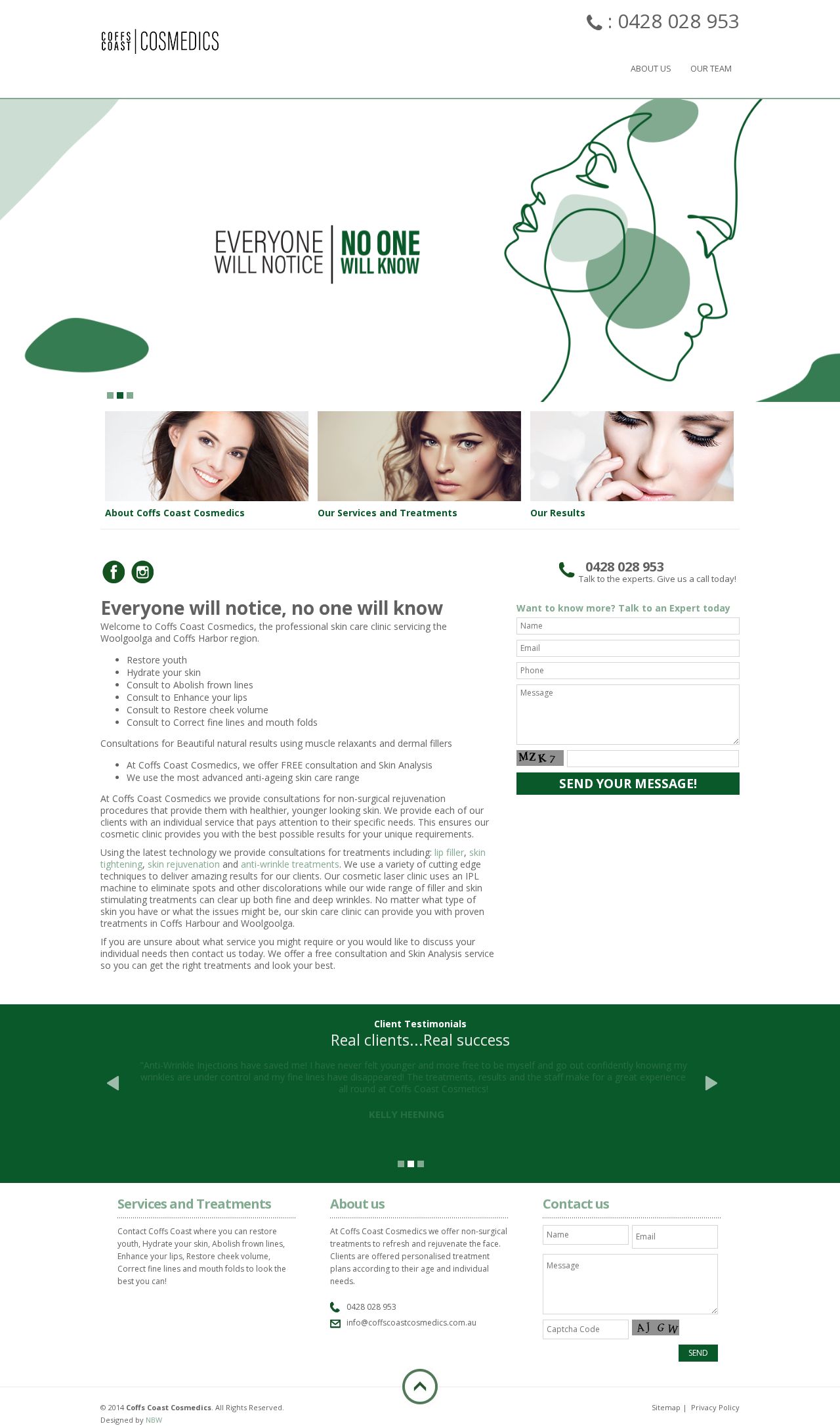 Coffs CoastCosmedics website