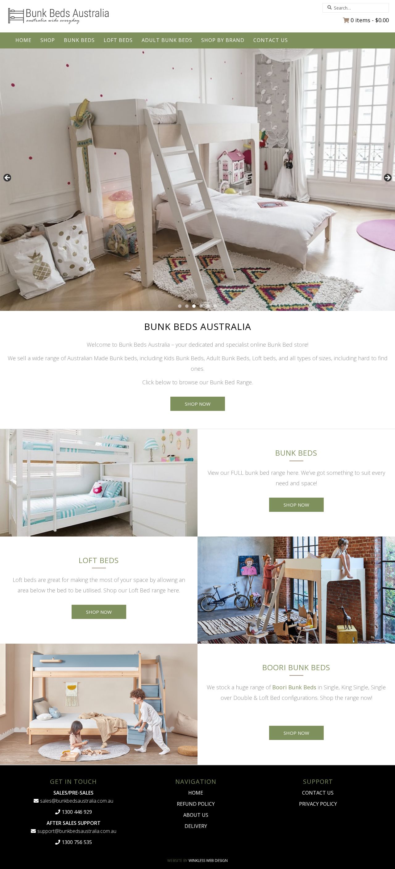 Bunk Beds Australia website