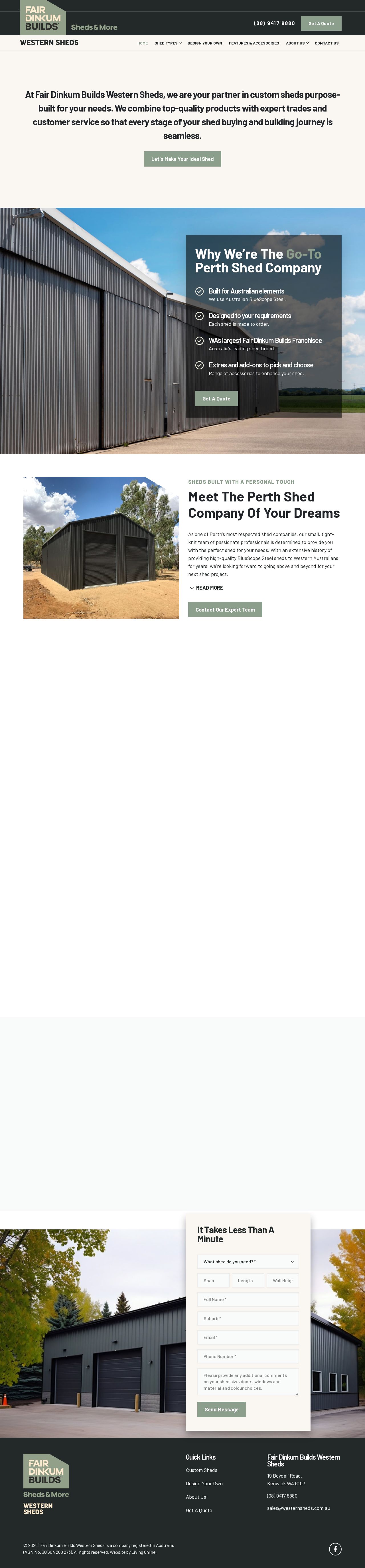 Western Sheds & Garages website