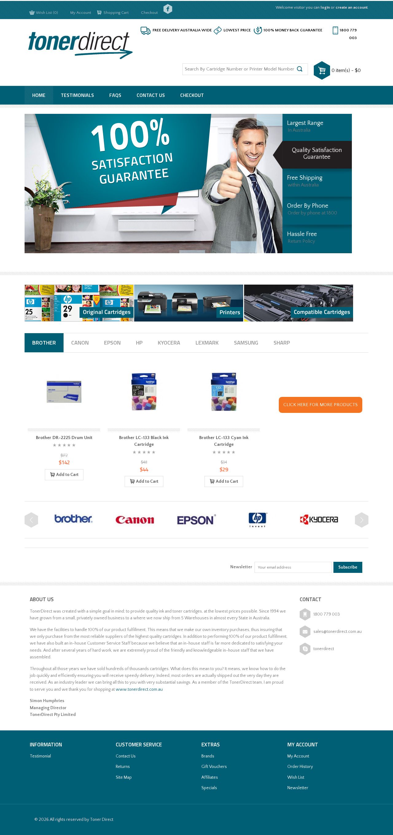 Toner Direct, Australia website