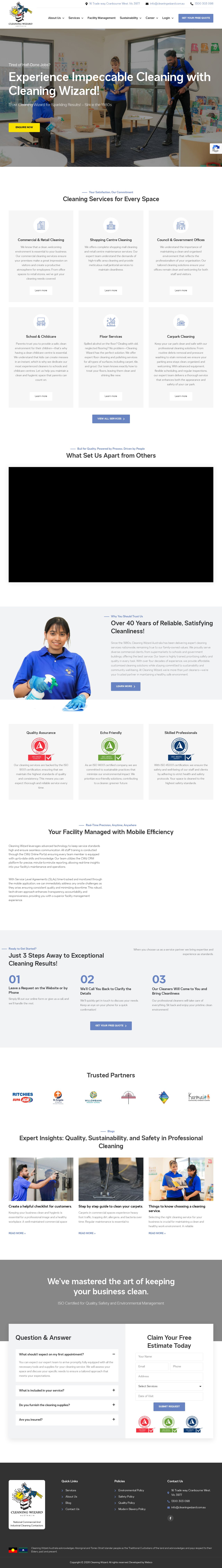 Cleaning Wizard australia Pty Ltd website