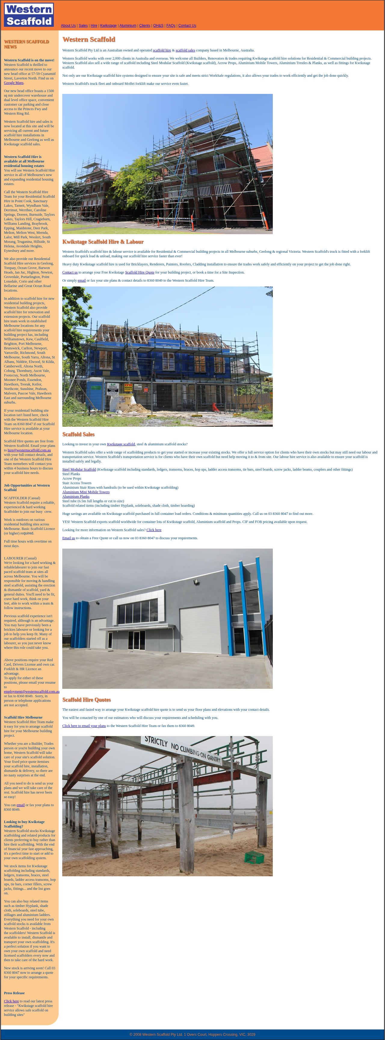 Western Scaffold website