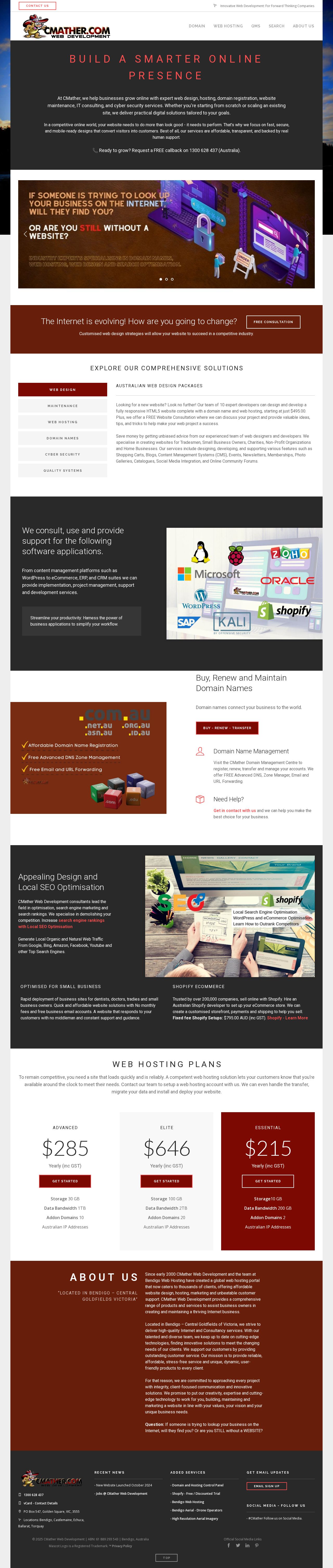 CMather Web Development Bendigo website