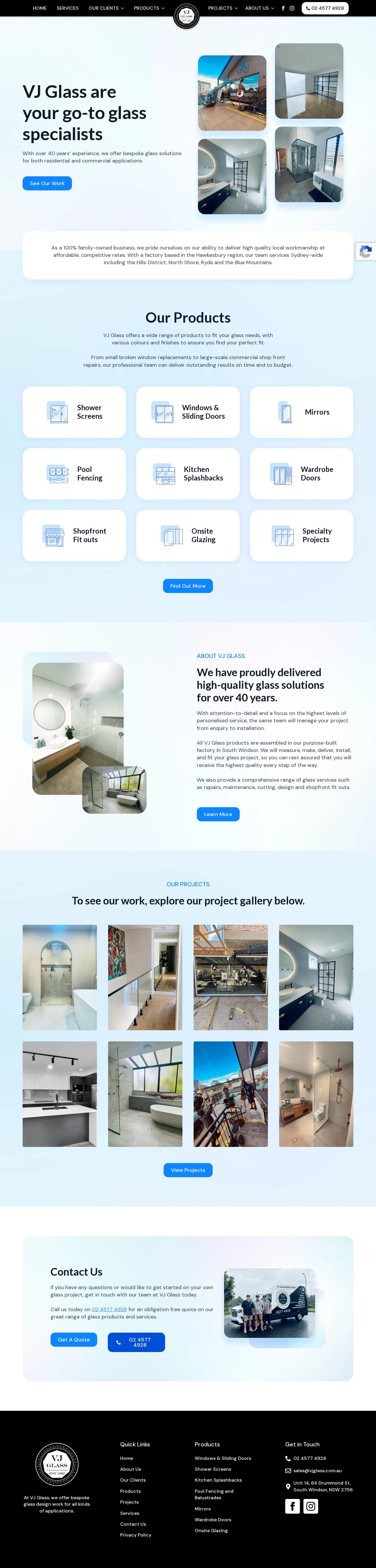 VJ Glass website