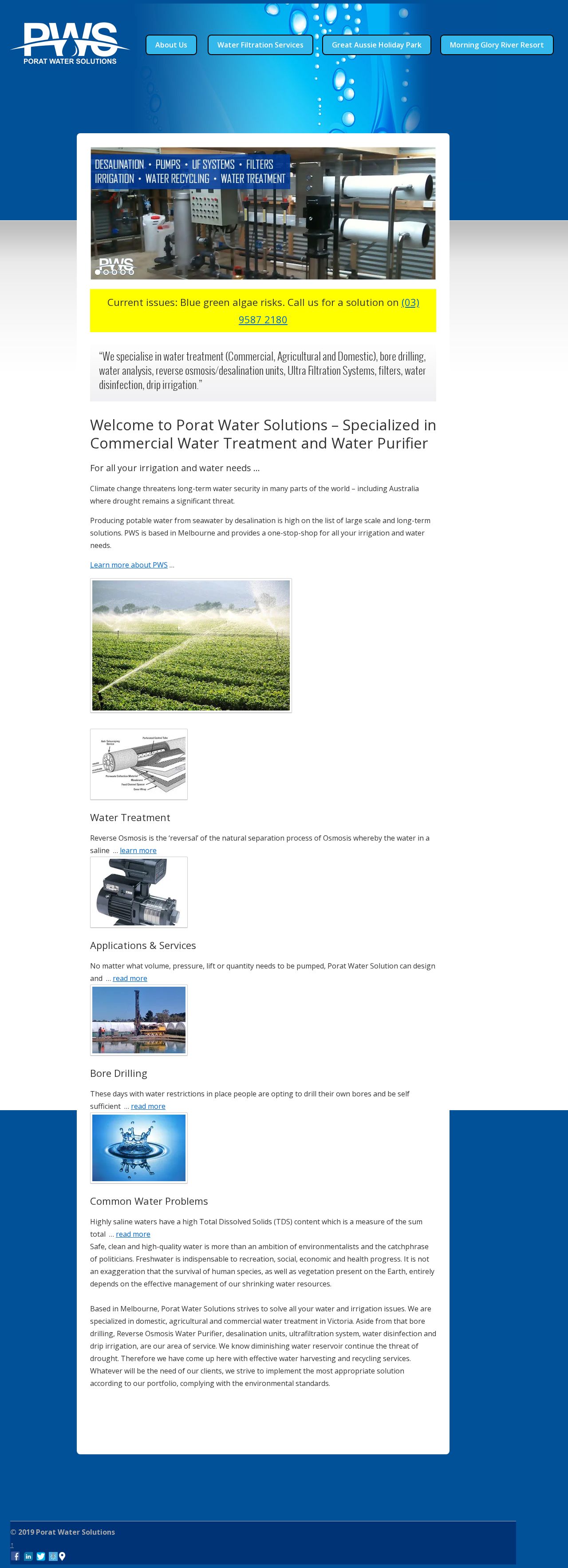 Porat Water Solutions website