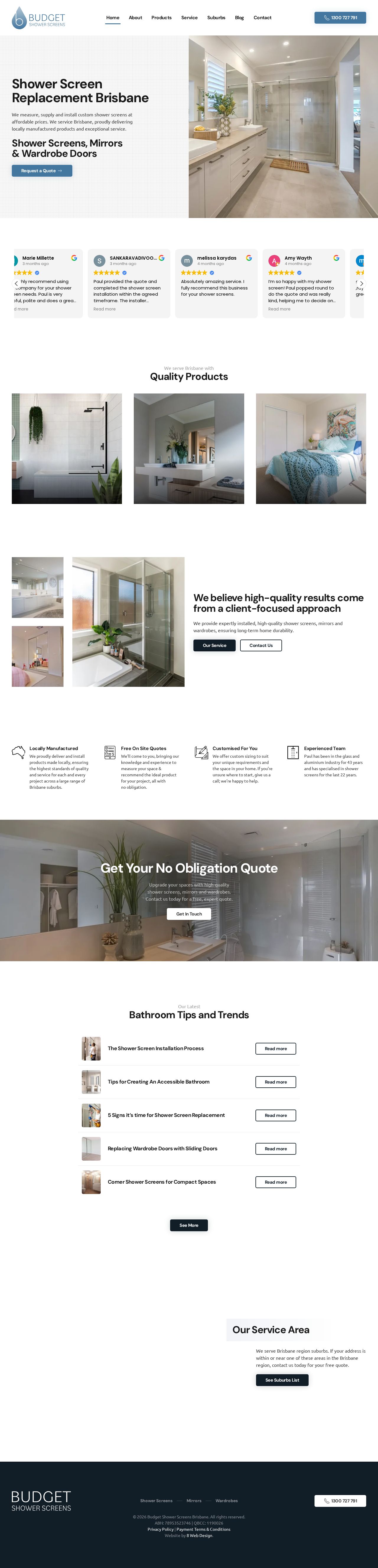 Budget Shower Screens website