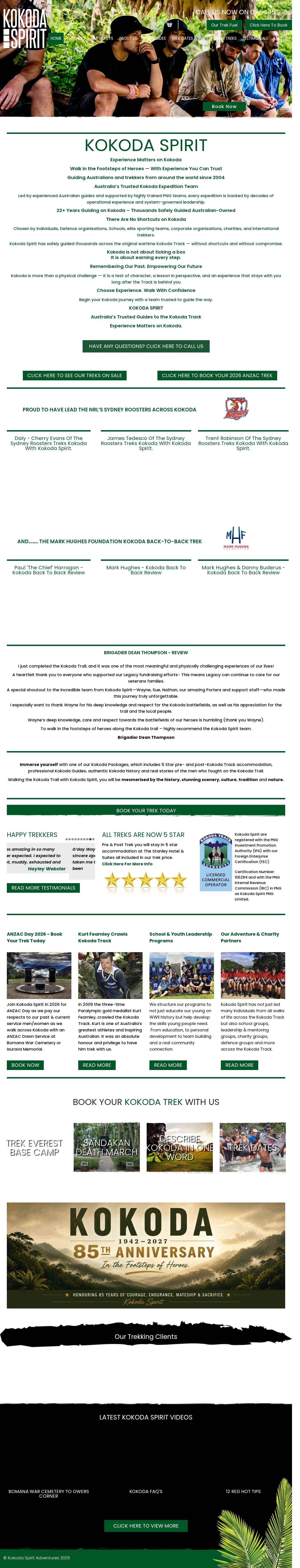Kokoda Spirit Tours website