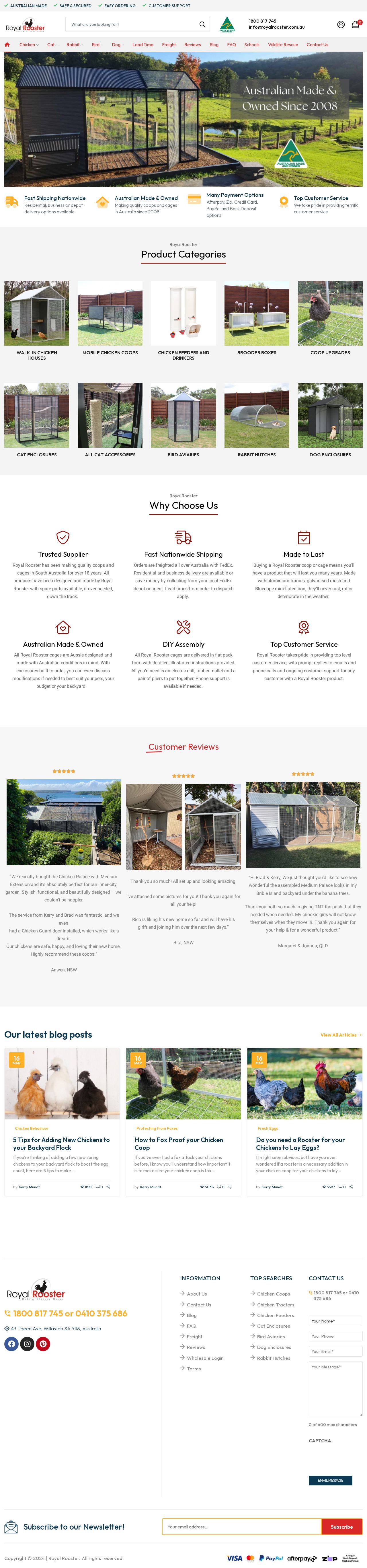 Royal Rooster - Mobile Chicken Coops website