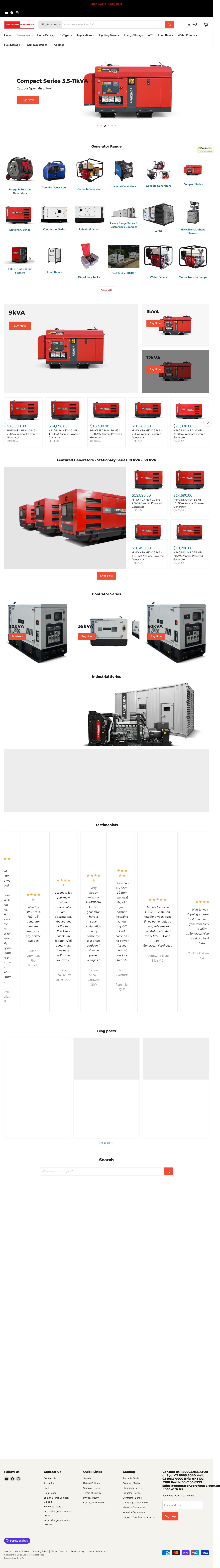 The Generator Warehouse website