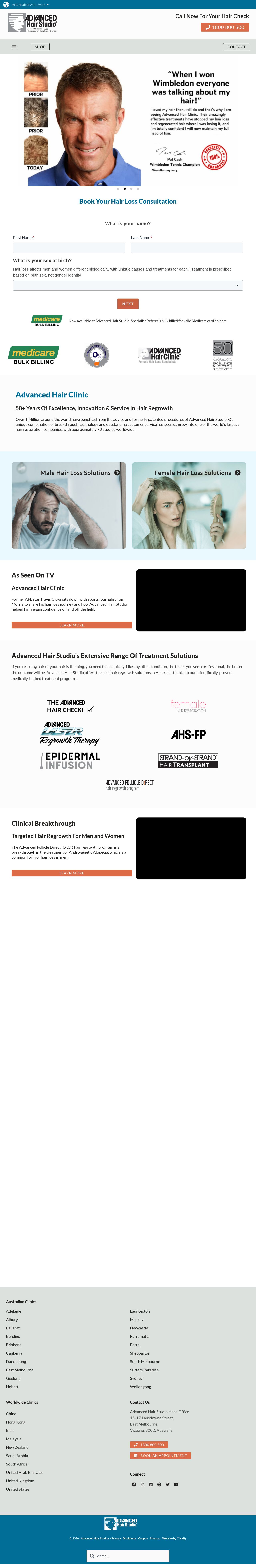 Hair Loss & Thinning Hair Treatment, Regrowth & Replacement | Advanced Hair Studio website