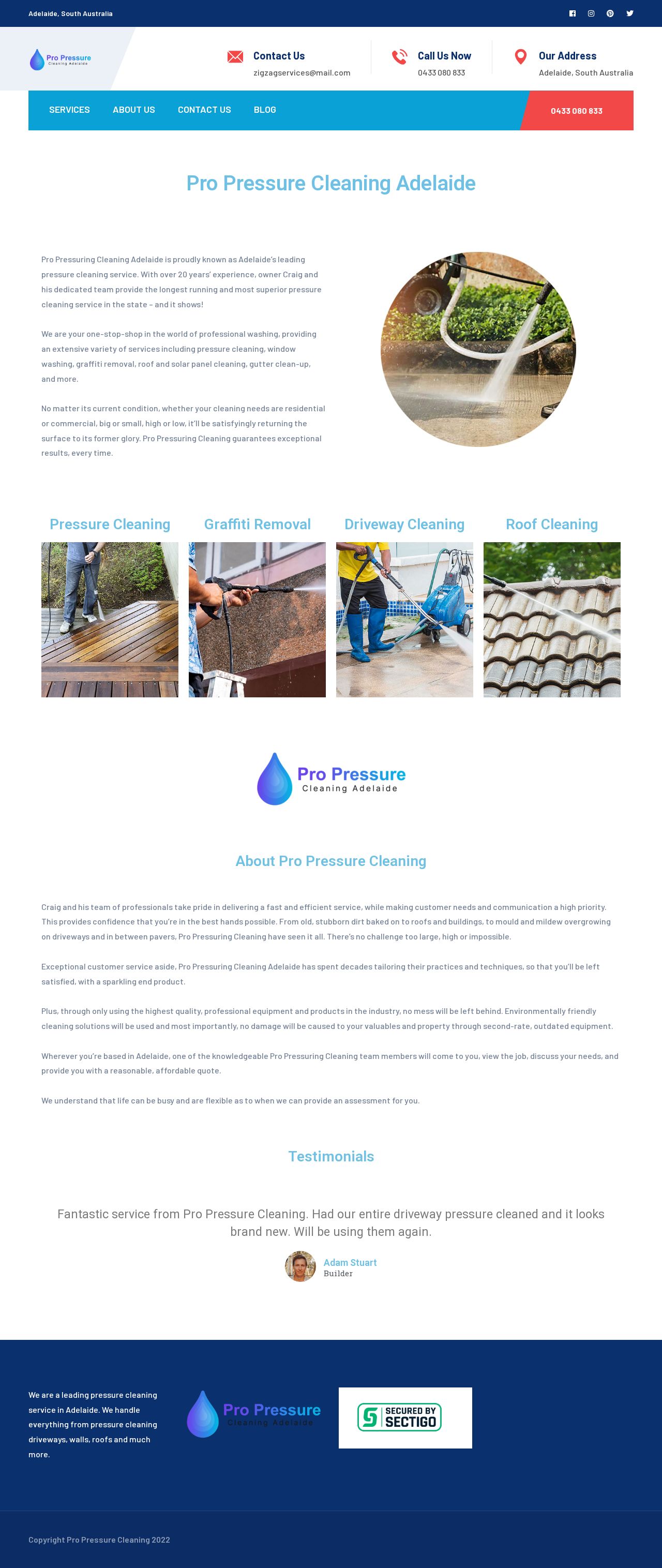 Pro Pressure Cleaning Solutions website