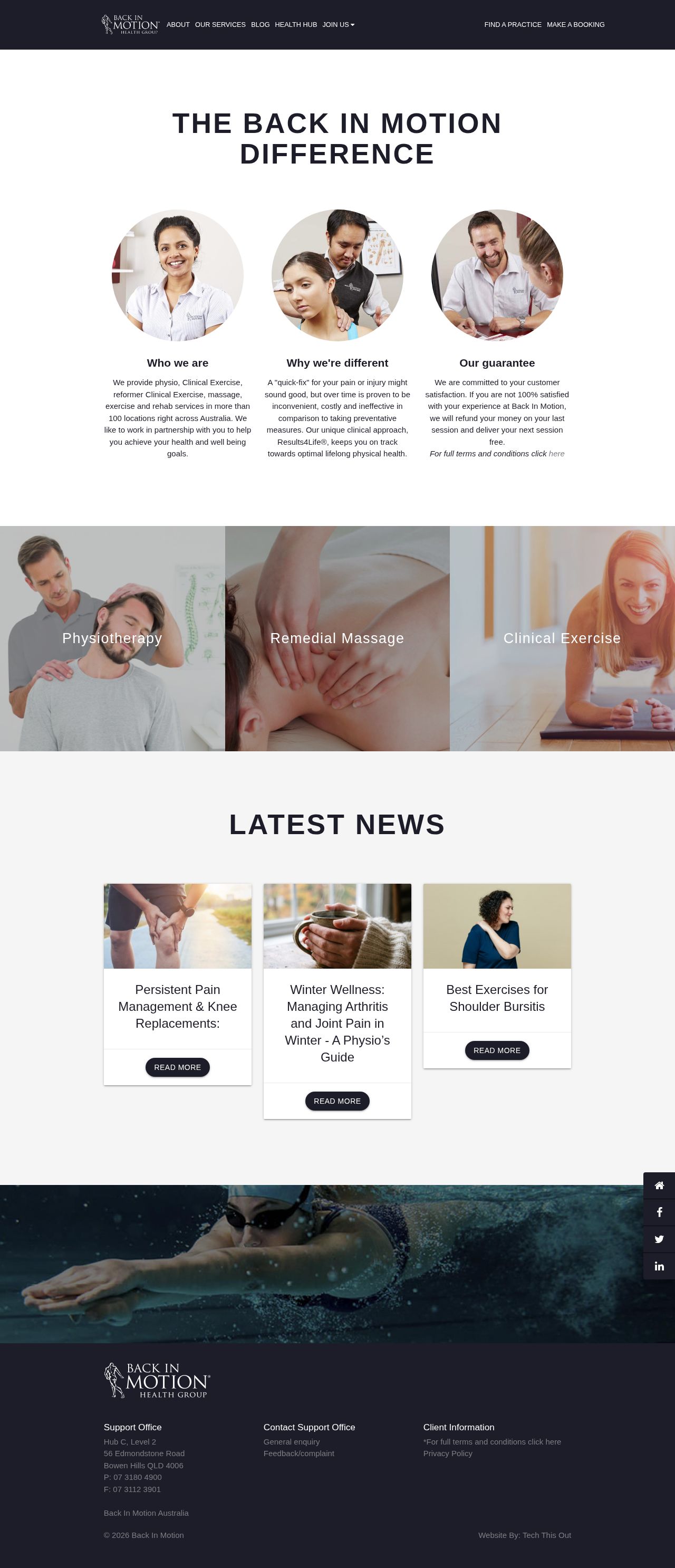Massage - Pilates - Physiotherapy website