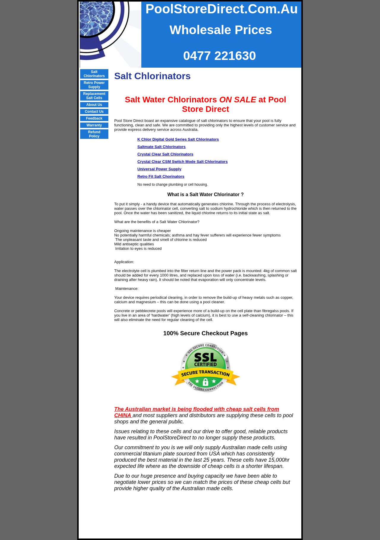 Heritage Pools and Spas website