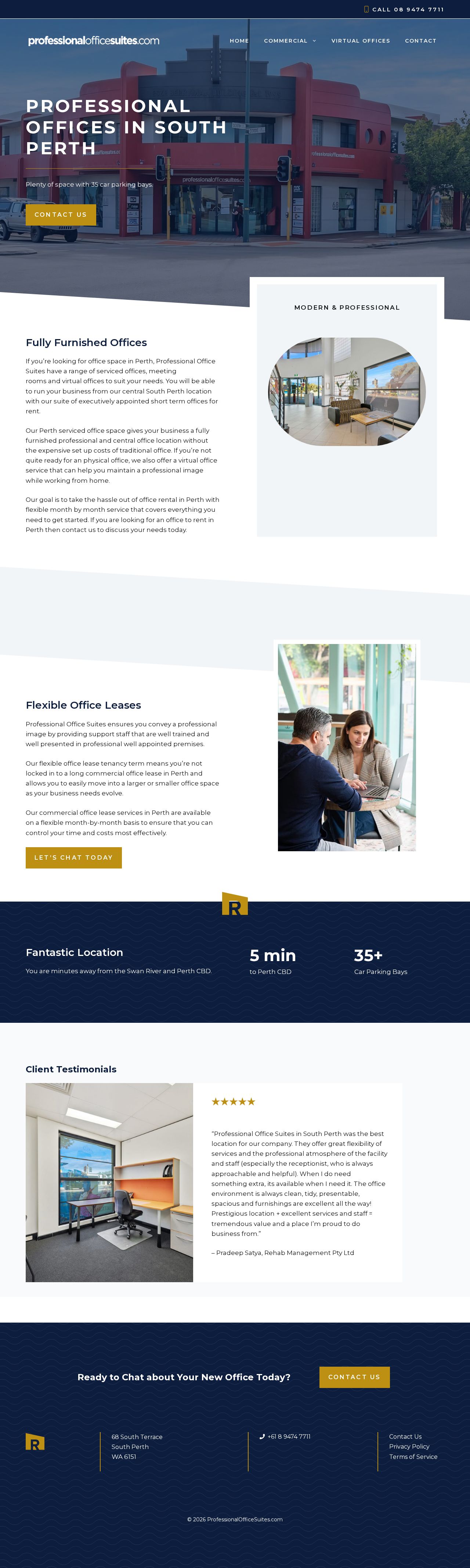 Professional Office Suites website