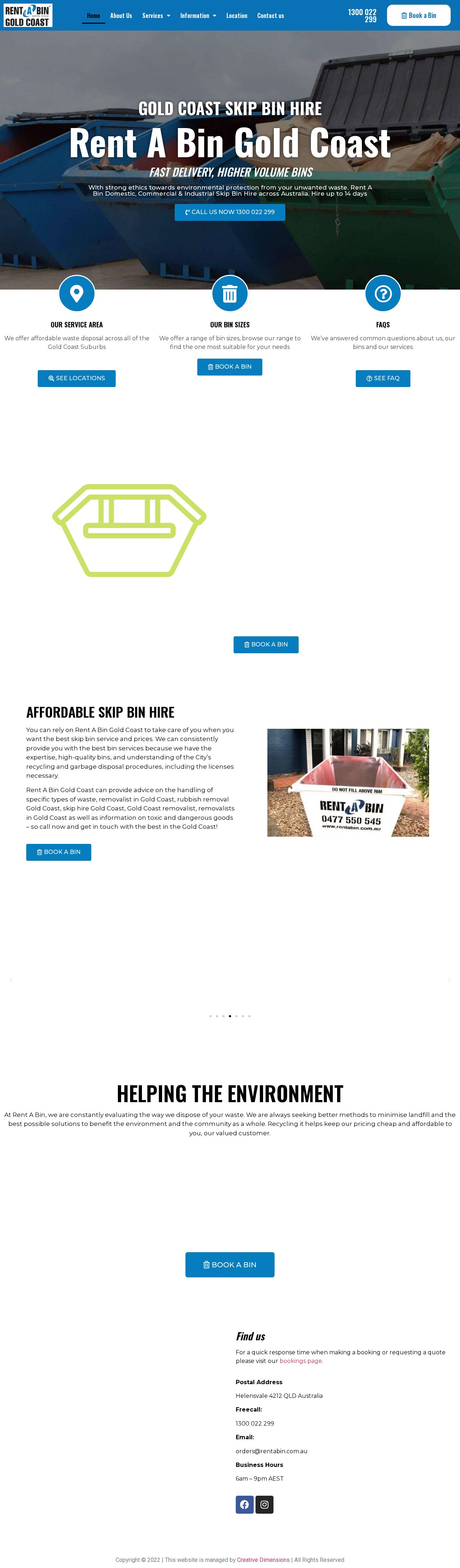 Rent A Bin website