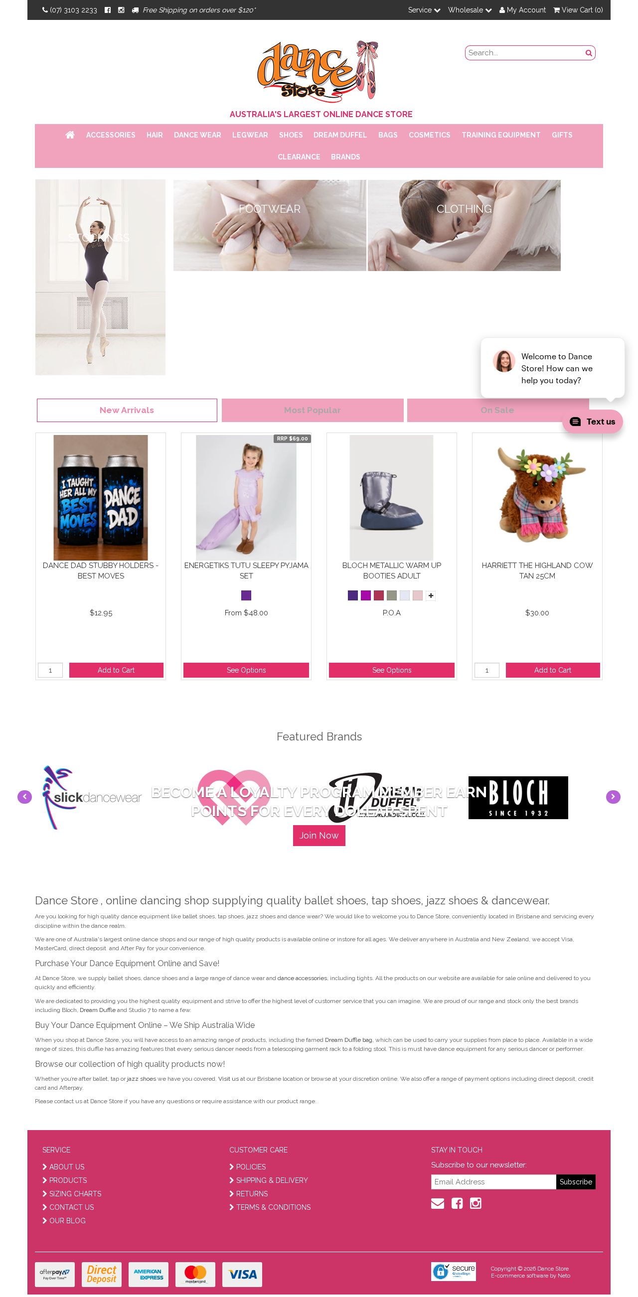 Dance Store website
