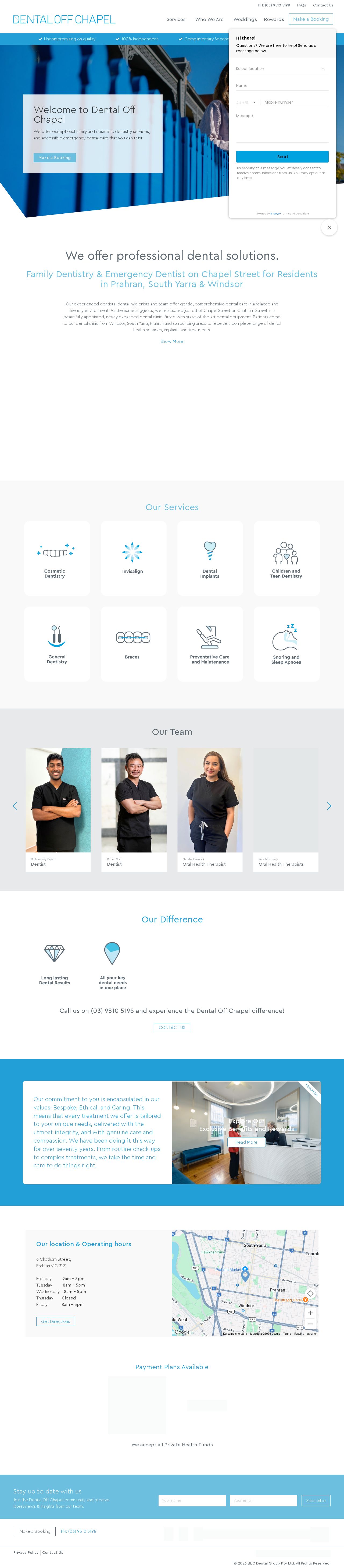 Dental Off Chapel website
