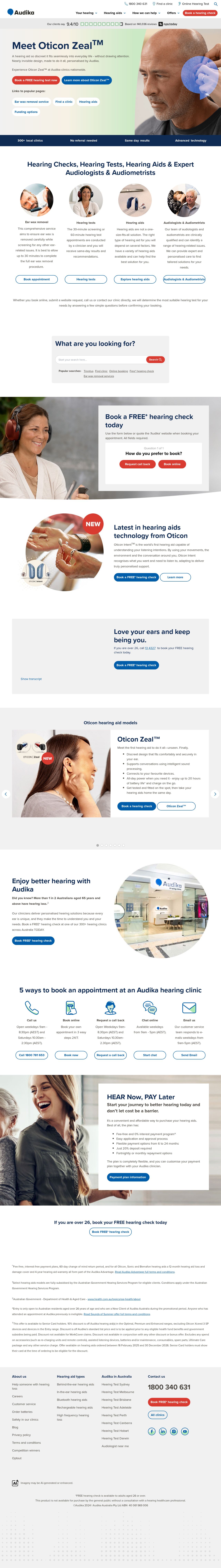 Advantage Hearing website