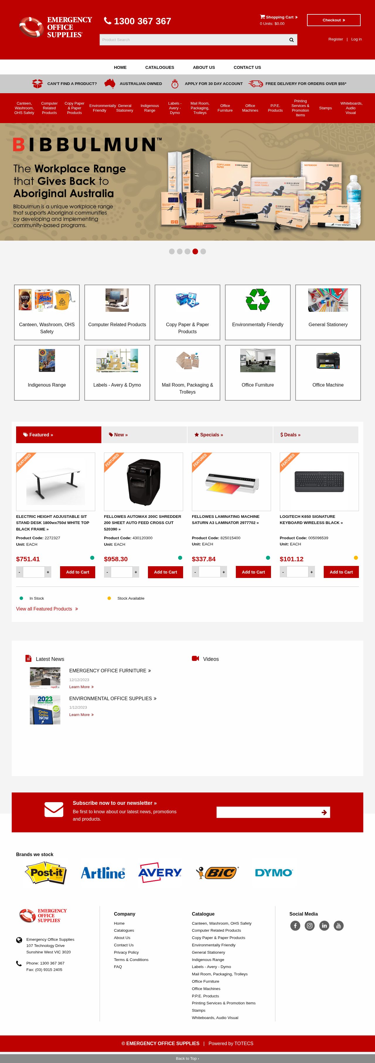 Emergency Office Supplies website