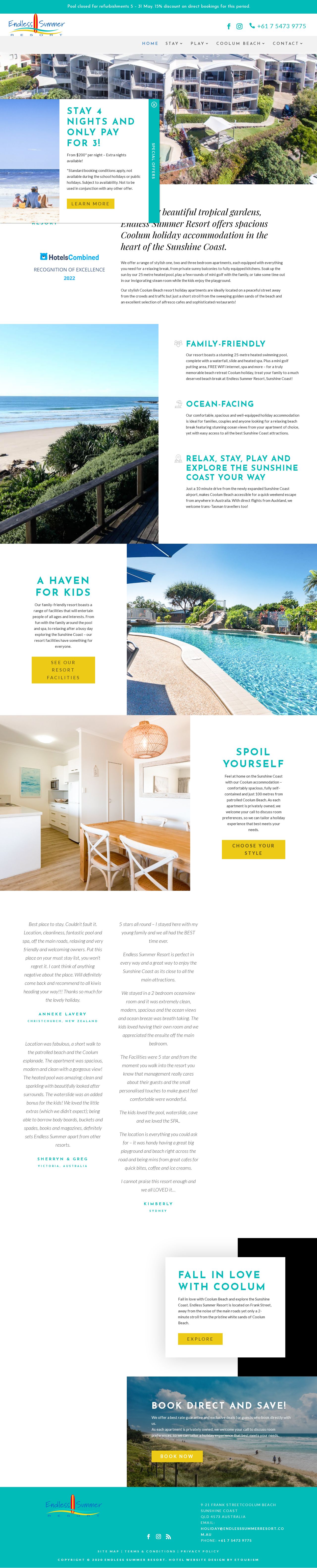 Endless Summer Resort website