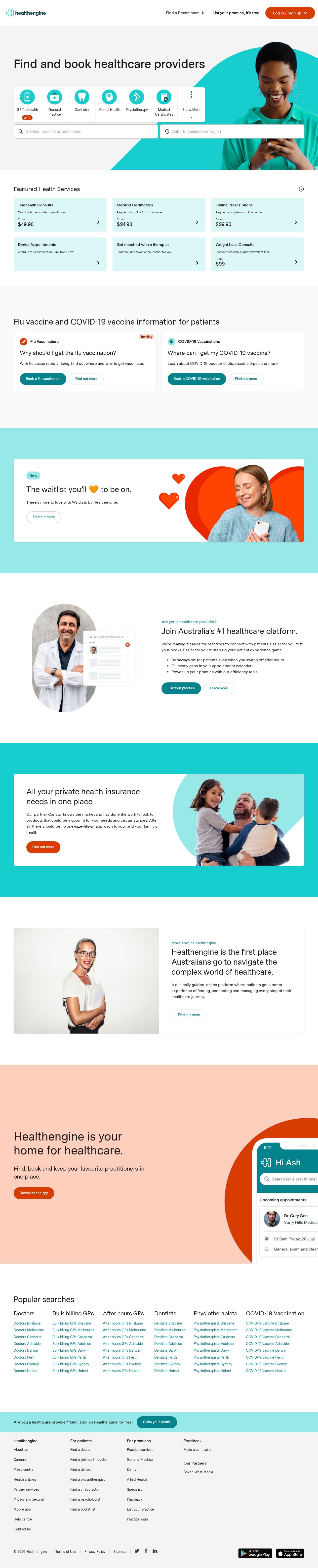 HealthEngine website