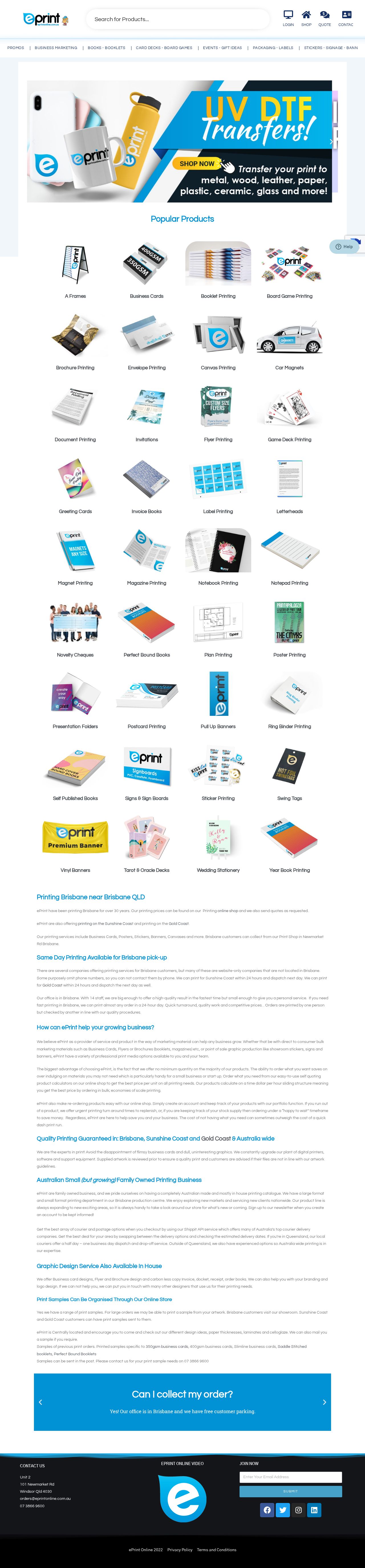 Business cards brisbane website