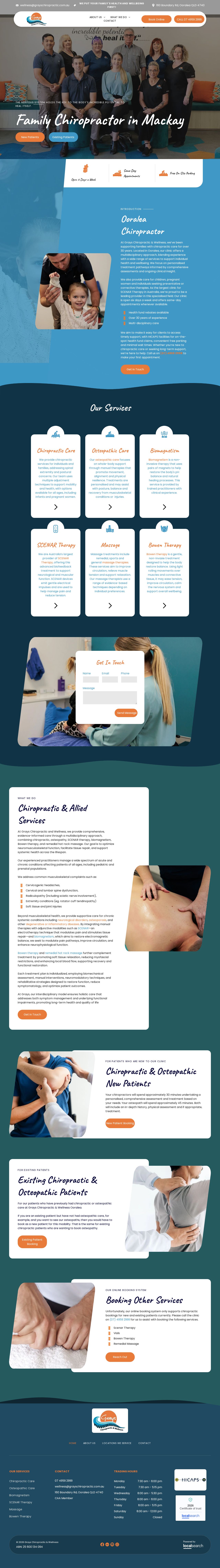 Grays Chiropractic Centre website