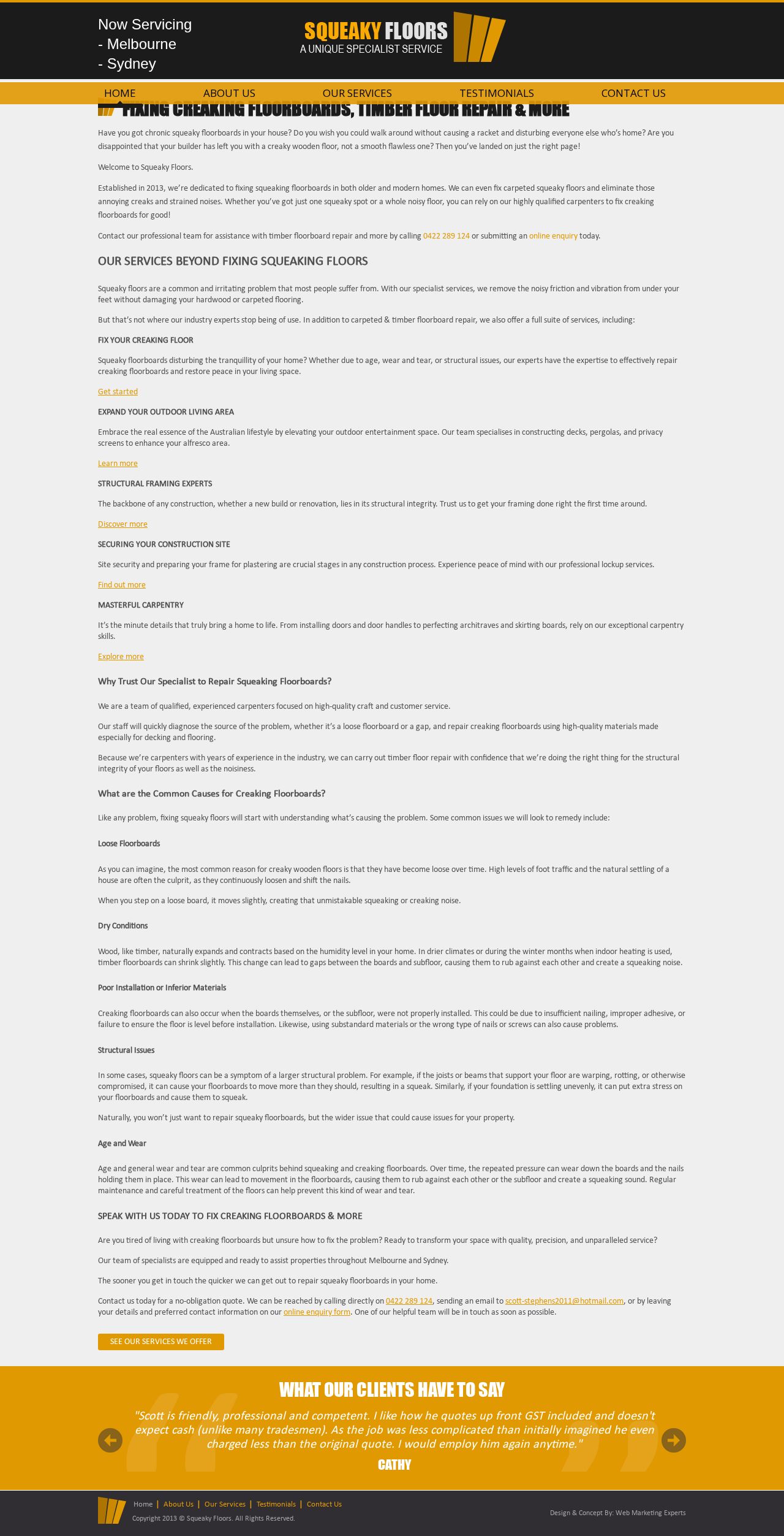 S.M Stephens Building Services website