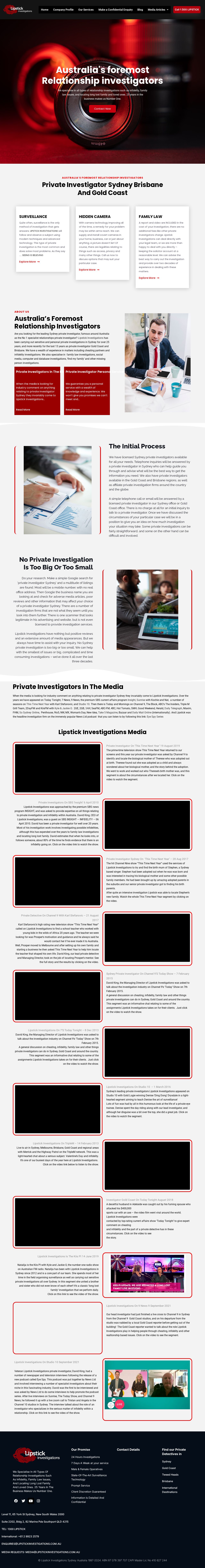 Lipstick Investigations website