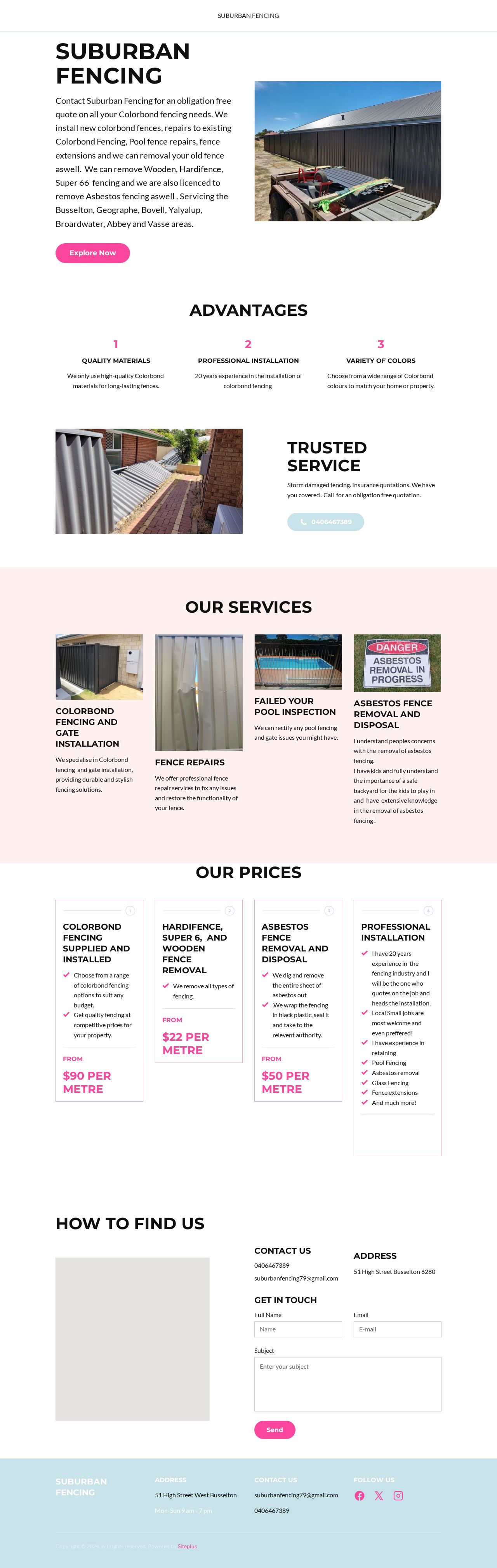 Suburban Fencing website