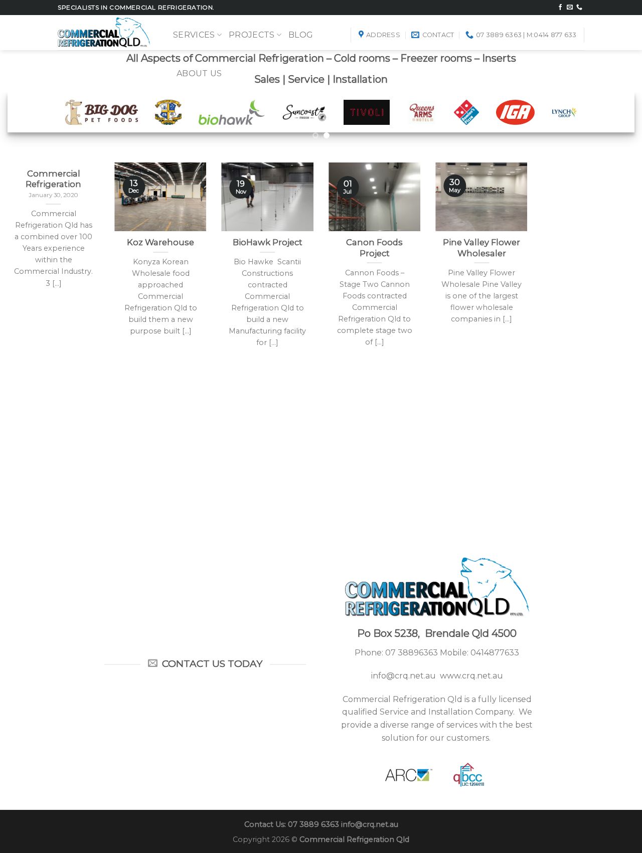 Commercial Refrigeration Qld website