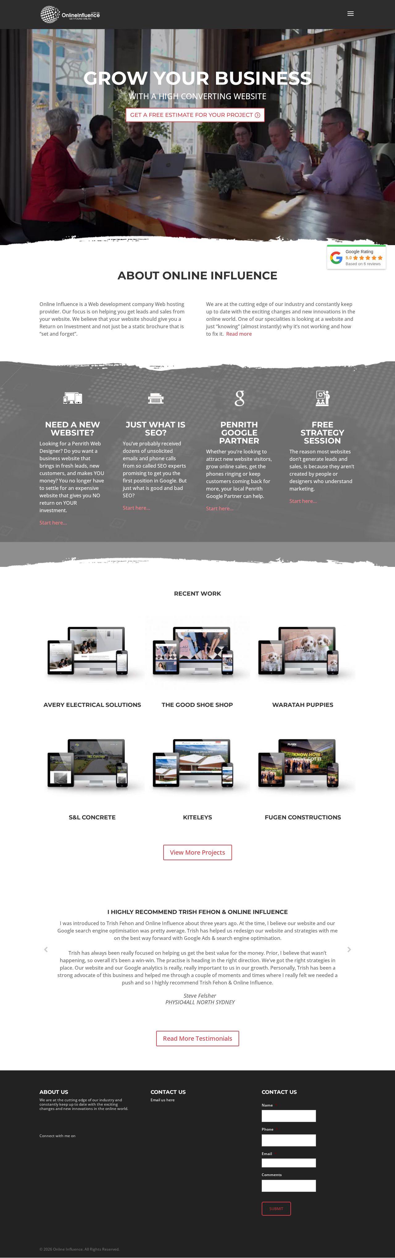 Online Influence website